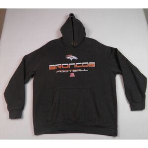 Vintage Denver Broncos Grey Hoodie Sweatshirt NFL Team Apparel Size‎ Large